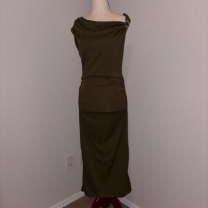 H&M Olive green midi dress